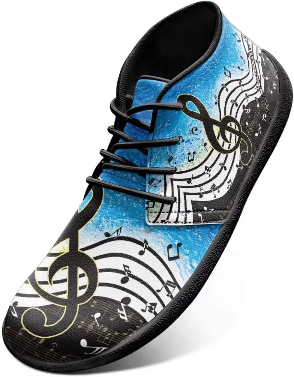 

Ботинки с широкой носочной частью, кроссовки с нотами для женщин и мужчин, модные шнурованные туфли с нулевым перепадом подошвы, минималистичная обувь Chririnla, Water Music Note