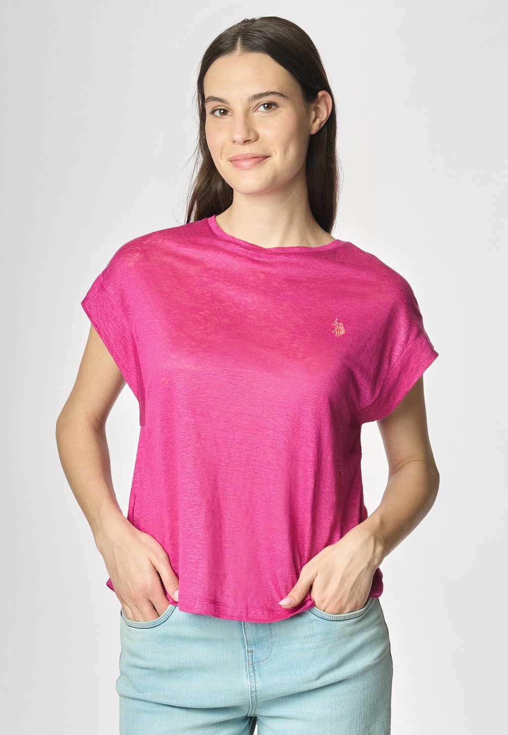 

Базовая футболка GIROCOLLO U.S. Polo Assn., фуксия