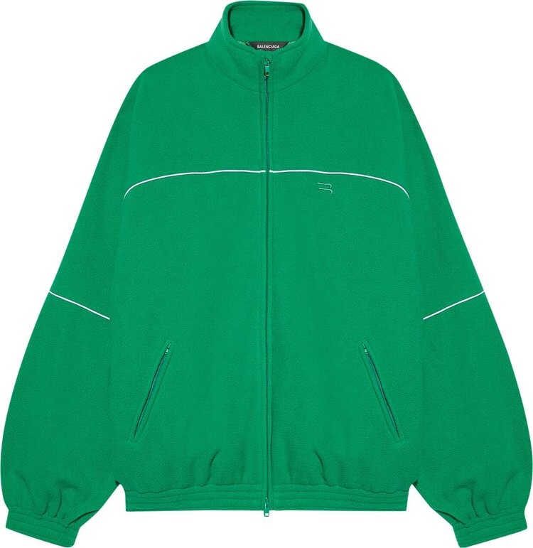 Куртка Balenciaga Double Brushed Fleece Tracksuit Jacket 'Green', зеленый — фото 2