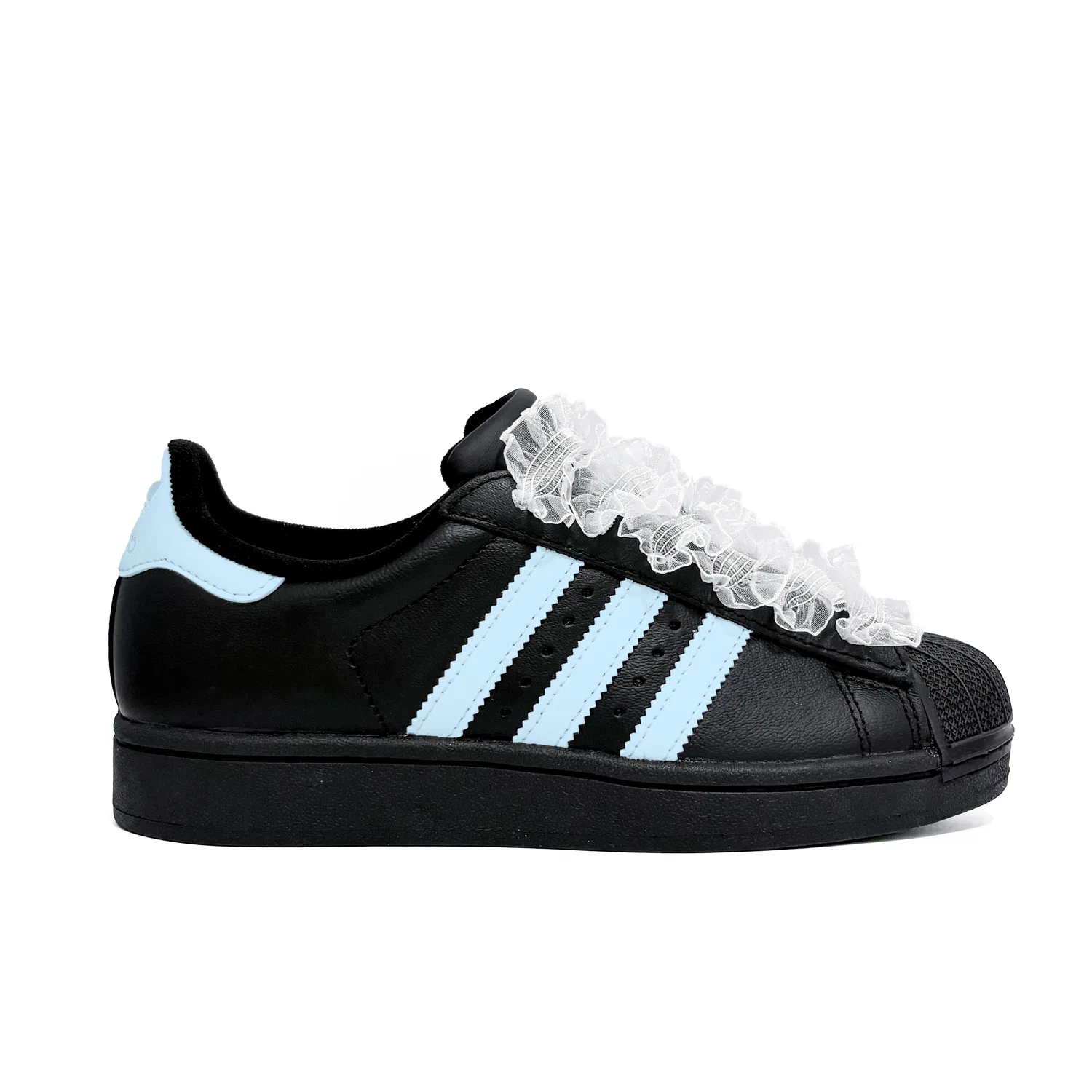 Детские кеды для скейтбординга с мысом-ракушкой Adidas Originals Superstar 2, Black — фото 3