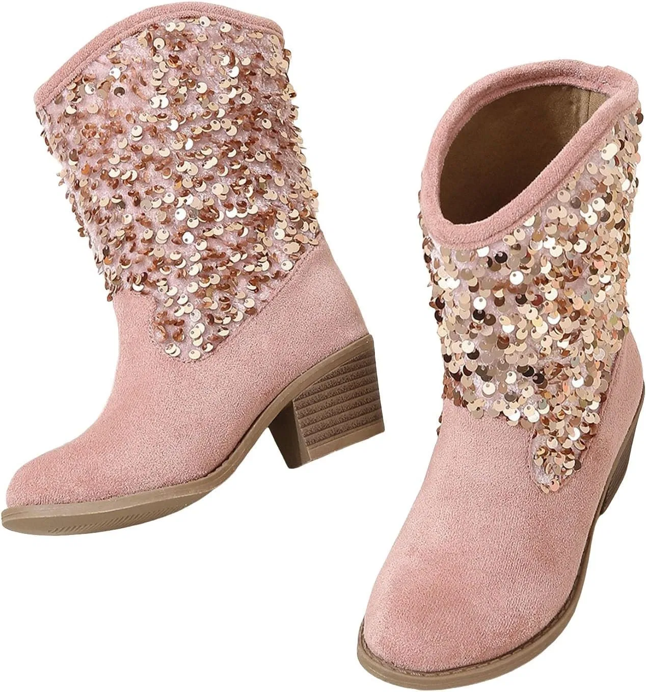 Детские сапоги для девочек с принтом IWIHMIV, Pink — фото 3