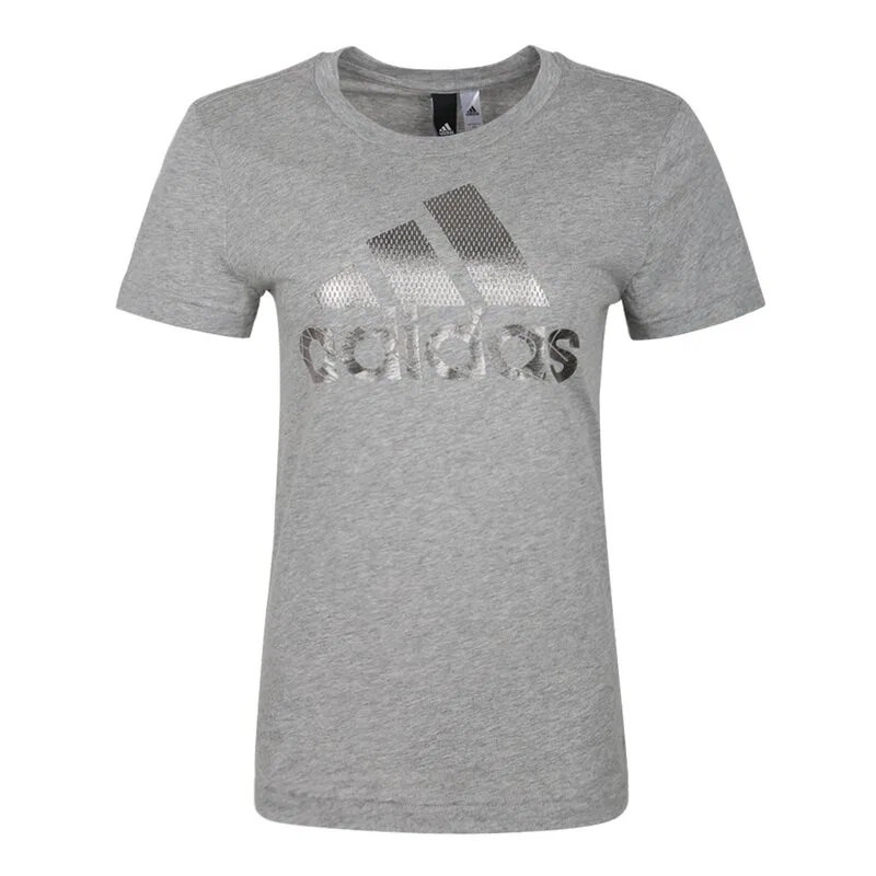 Женская футболка с круглым вырезом Gray Adidas, Серый
