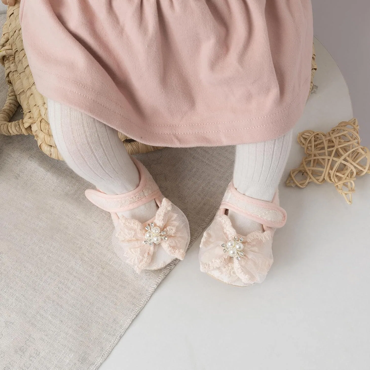 Детские туфли для девочек с цветочной вышивкой Mary Jane WaiHeikki, Pink — фото 3
