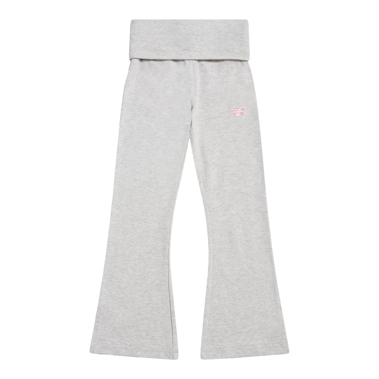 Детские леггинсы с расклешенным низом и отворотом на поясе Roll Down Flare Legging New Balance, Ash Heather With Grey
