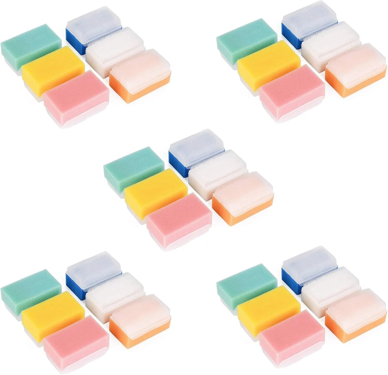 Набор губок для купания 30 шт, Janasiba, 2-в-1 щетка и губка, Random Colour