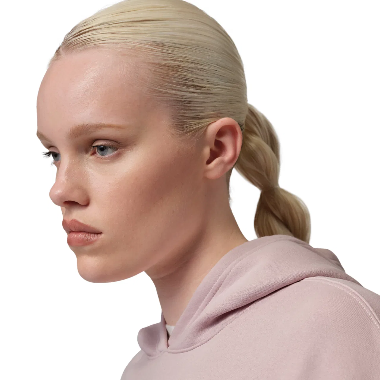 Женская толстовка с капюшоном Brooklyn Fleece Pullover 24 Jordan, цвет White/Particle Rose — фото 3