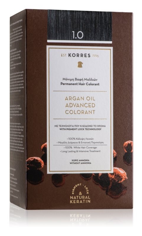 

Стойкая краска для волос с аргановым маслом Korres Argan Oil