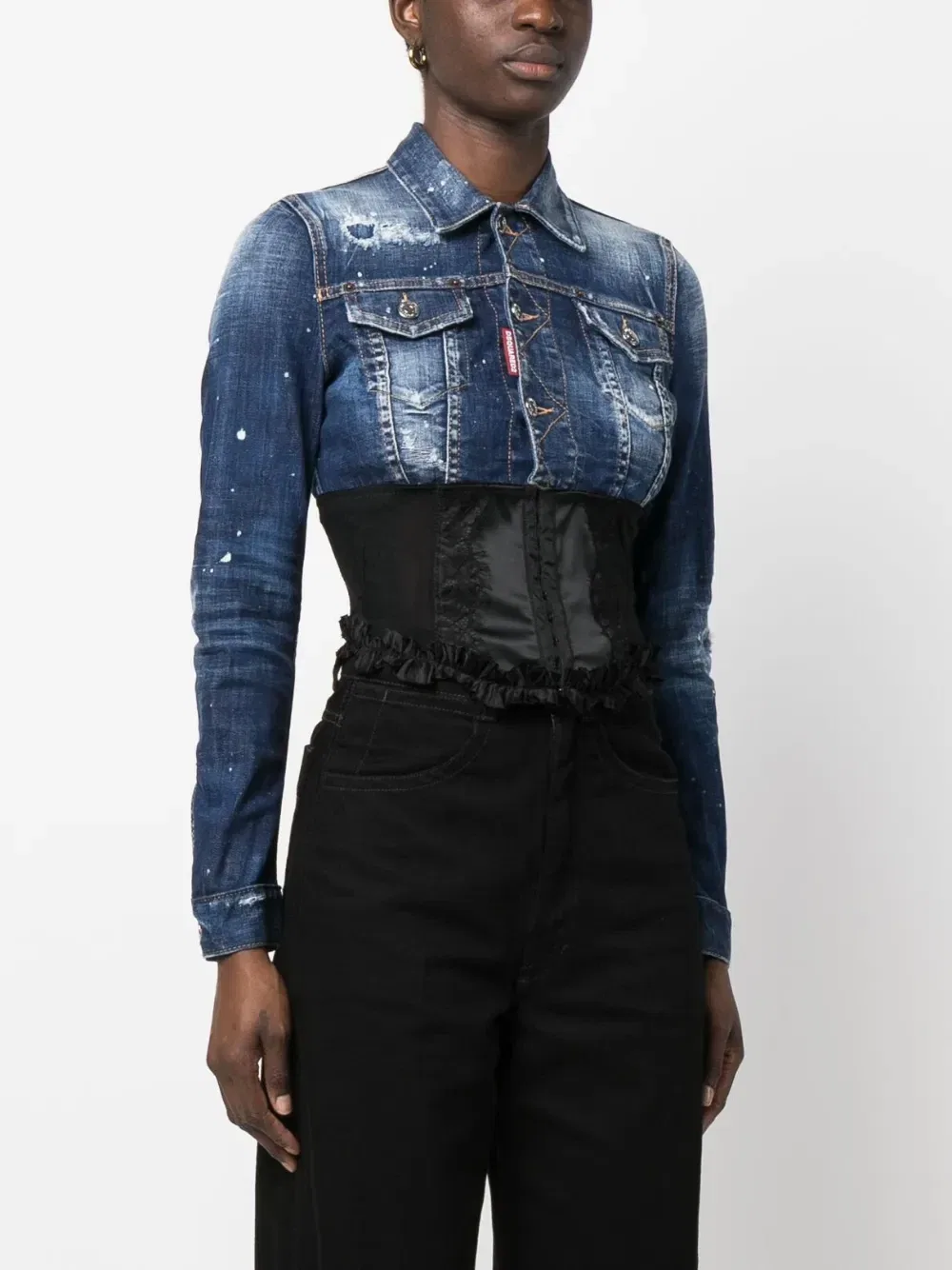 Джинсовая куртка с длинными рукавами Dsquared2, синий — фото 3