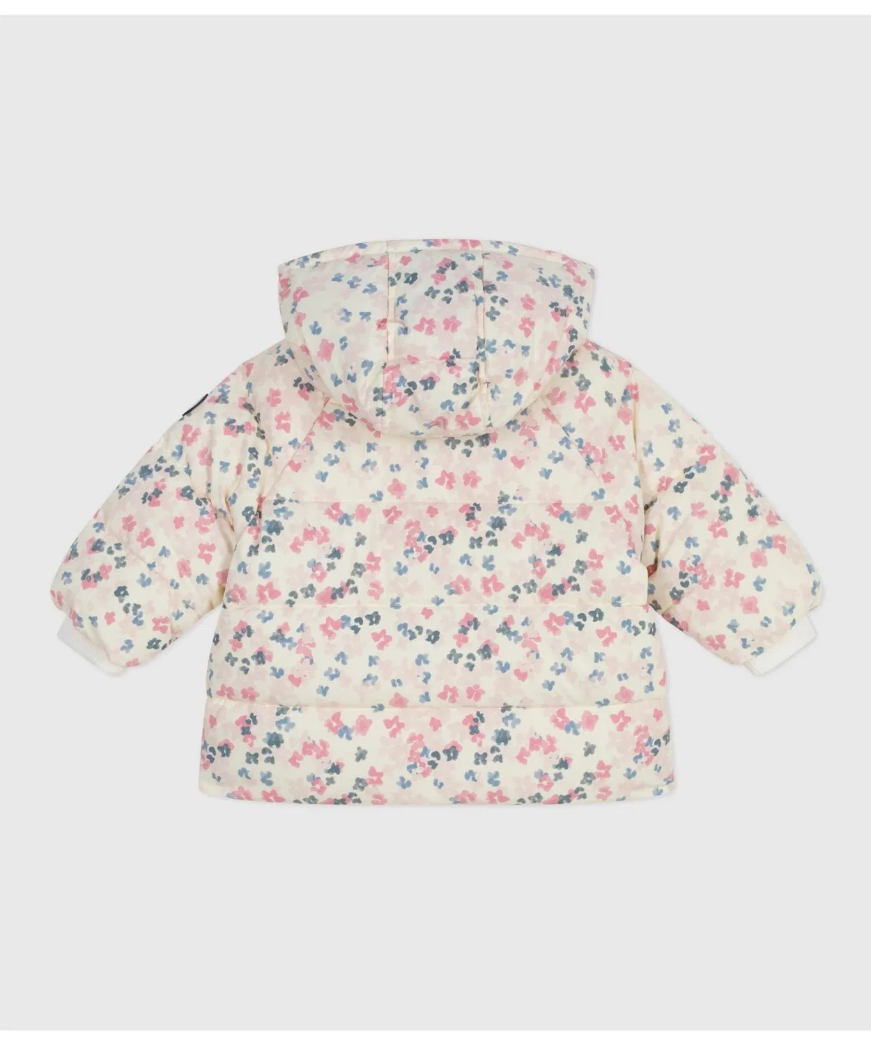 Детская куртка с капюшоном, стеганая, с цветочным принтом PETIT BATEAU, White — фото 2