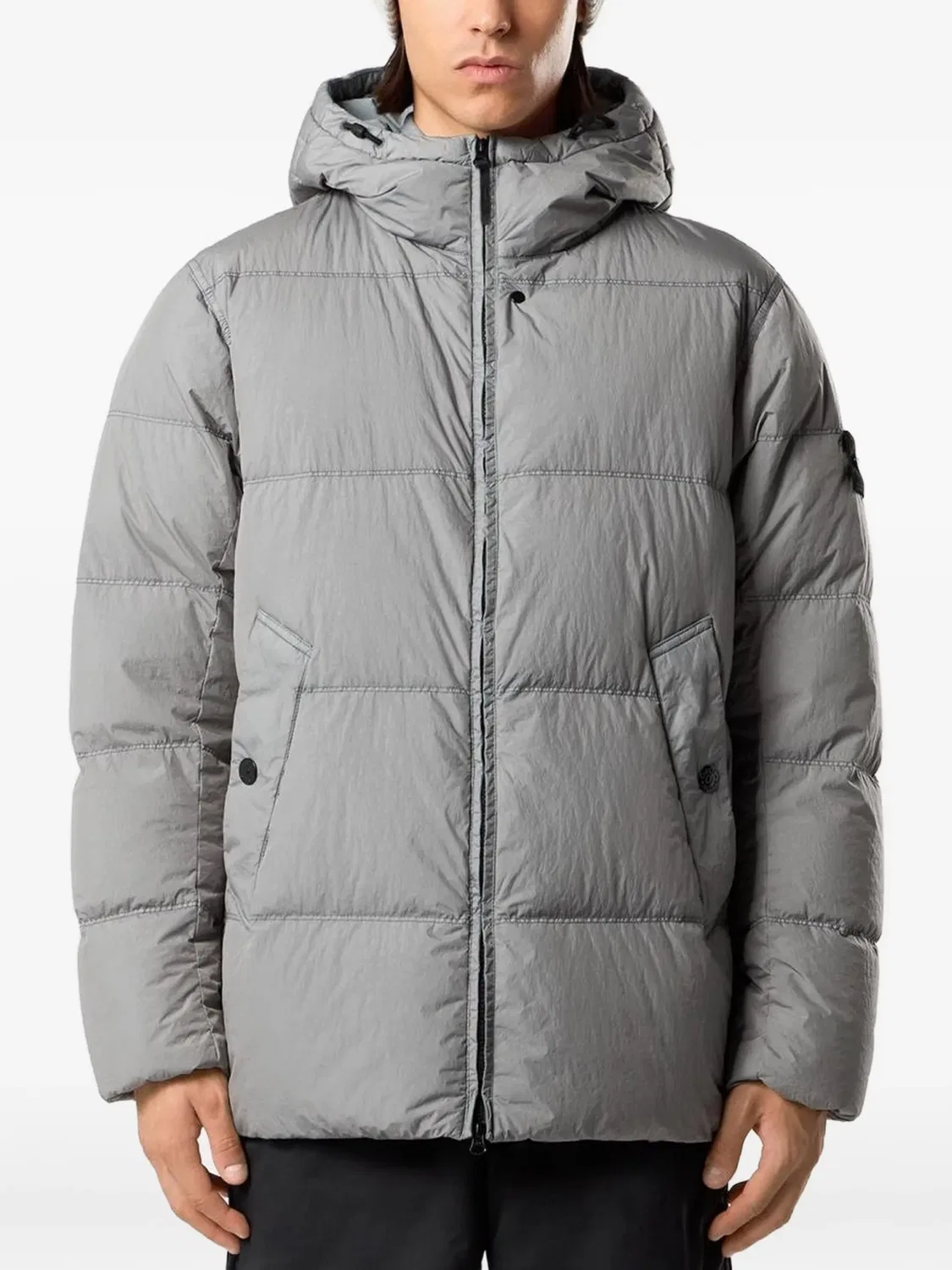 Stone Island Пуховик Crinkle Reps NY серый