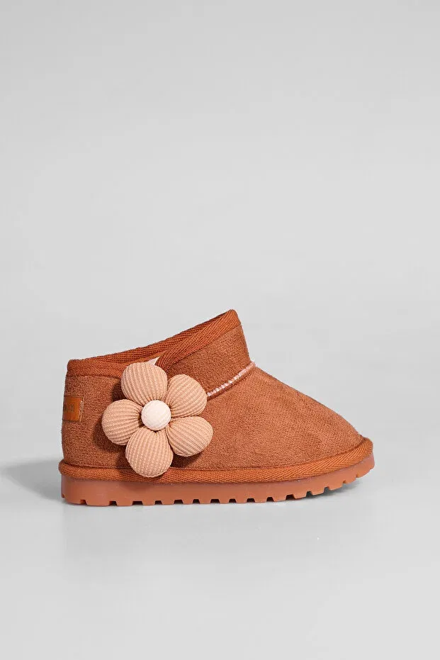 Детские ботинки для девочек с принтом Minto floral Panpan, Tan Color