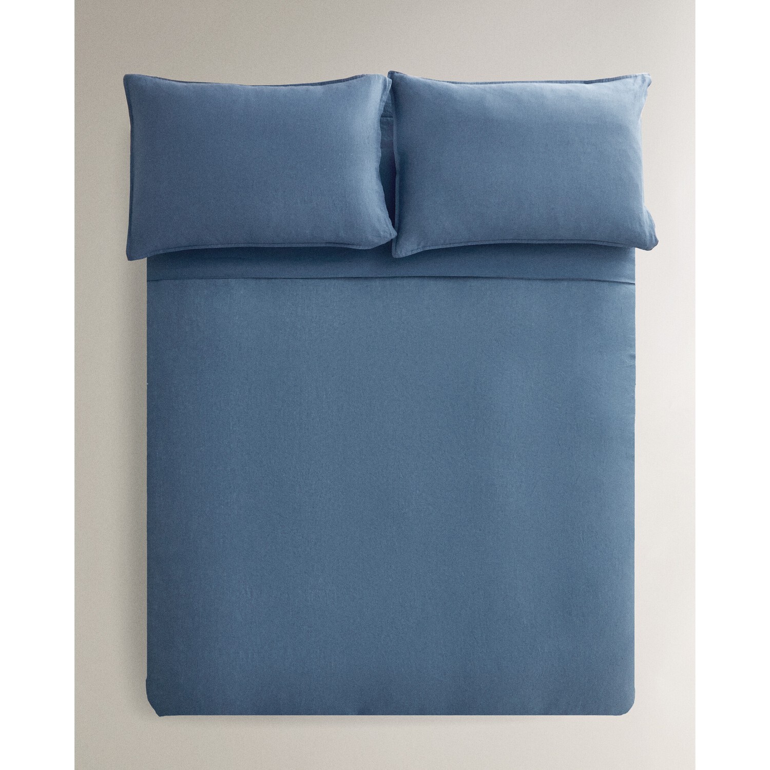 

Пододеяльник Zara Home Washed Linen, 140 г/м², синий