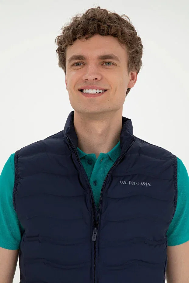 Мужской жилет с воротником-стойкой U.S. Polo Assn., Navy Blue — фото 3