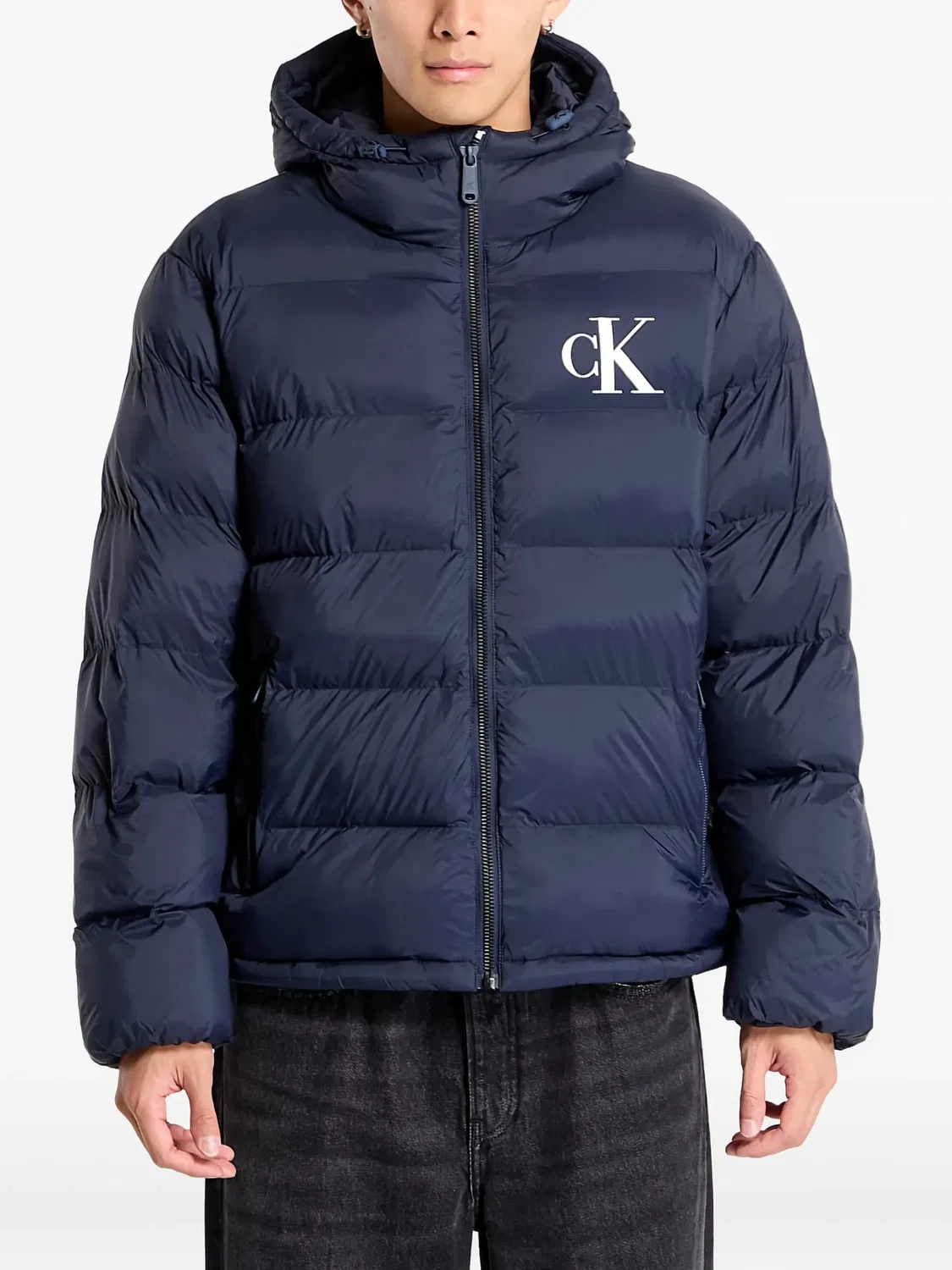 Куртка-пуховик с монограммой Calvin Klein, синий