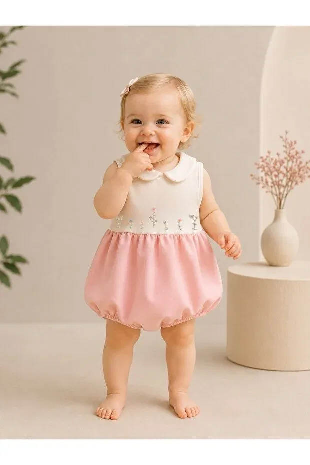 Детский комбинезон для девочек с вышивкой Fiona Mama Miel Baby, Pink