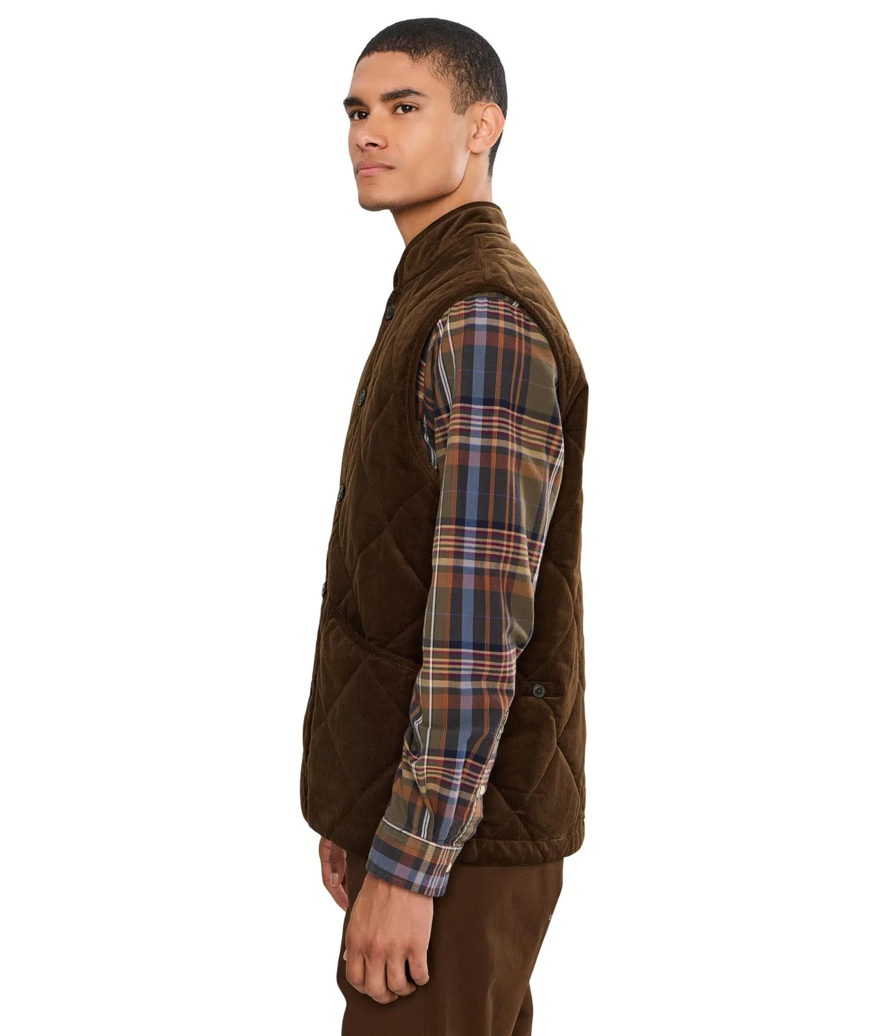 Жилет тканевый из вельвета в рубчик Wale Corduroy Woven Vest Polo Ralph Lauren, Cooper Brown — фото 3