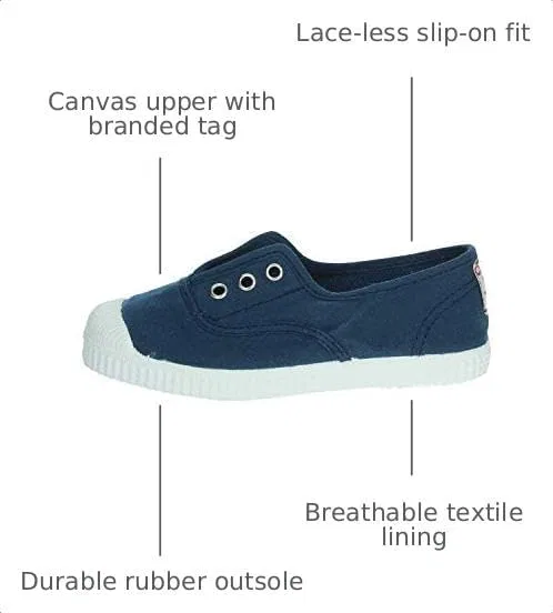 Детские кеды на шнуровке Cienta Kids Canvas Slip On Sneakers For Girls and Boys, Navy — фото 3