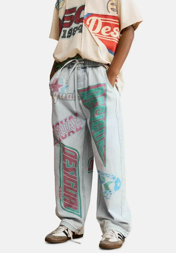 Джинсы с принтом - свободные джинсы Desigual, синий — фото 2