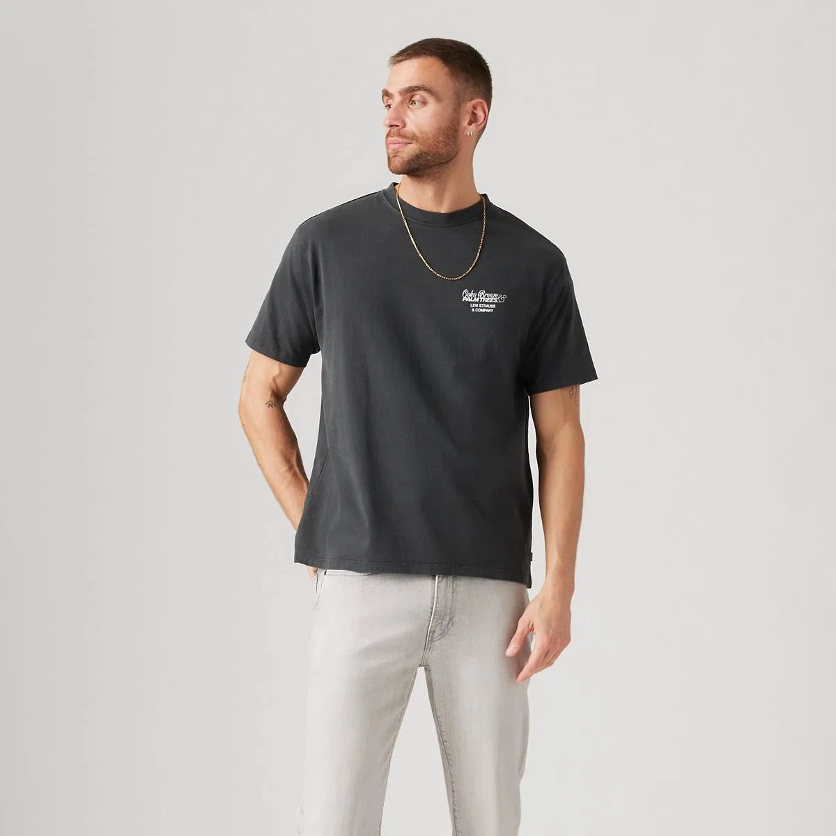 Винтажная футболка с графическим принтом Levi's, Calm Breeze Palm Phantom - Black — фото 3