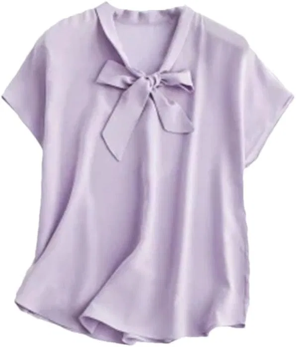 Женская свободная рубашка с бантом Generic, Purple
