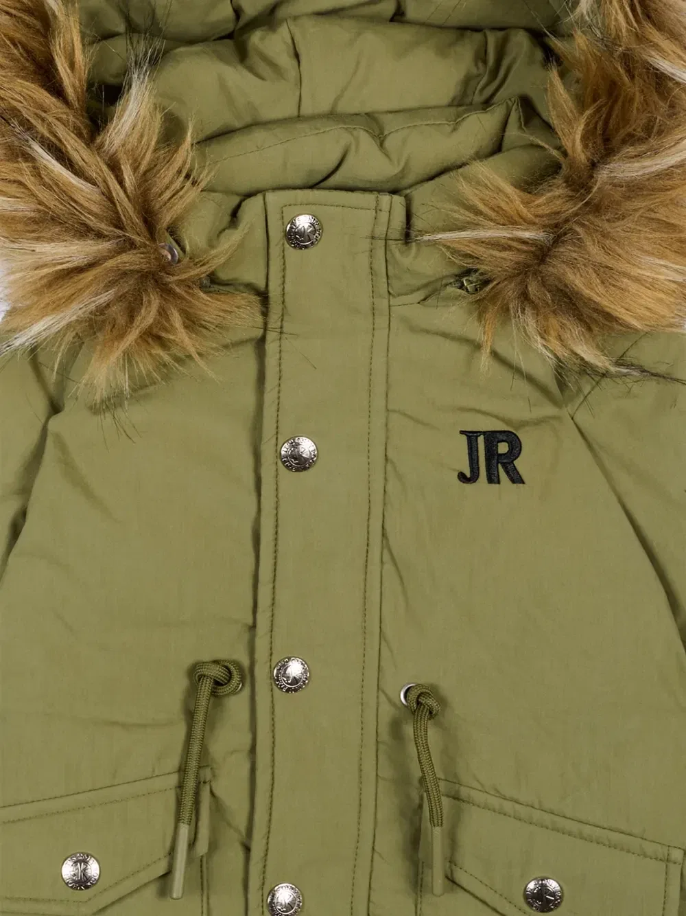 Искусственный мех с отделкой логотипом на пальто John Richmond Junior, зеленый — фото 3