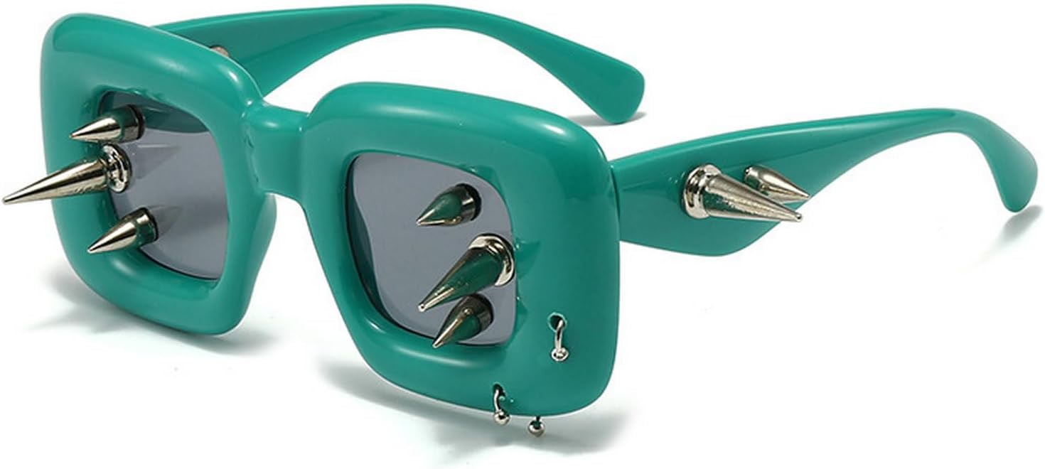 

Laureles Крутые металлические солнцезащитные очки «кошачий глаз» в стиле Y2K для мужчин, панк-очки, квадратные солнцезащитные очки, солнцезащитные очки с шипами для женщин, C3