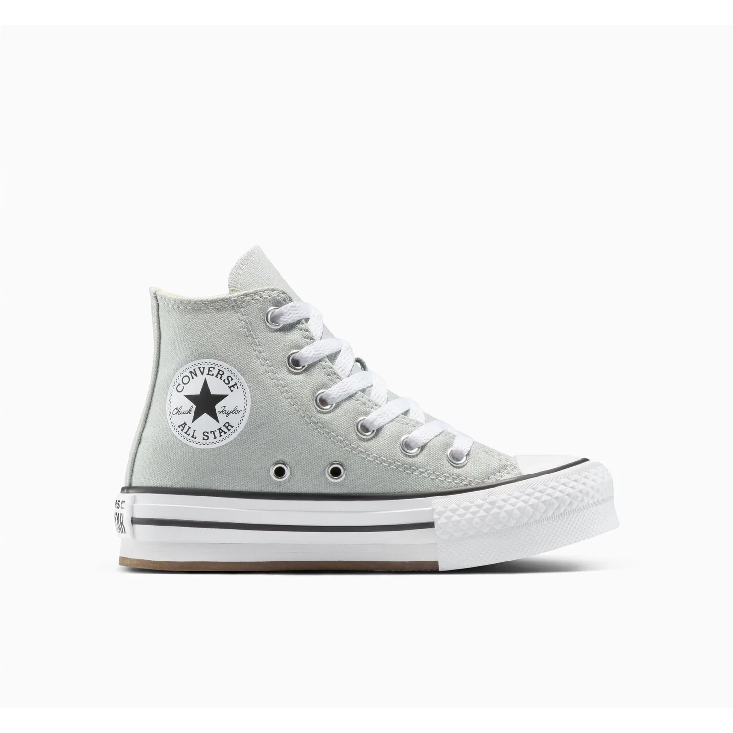 Детские кроссовки на шнуровке Converse CHUCK TAYLOR ALL STAR EVA LIFT PLAT, Rainwashed Grey/White — фото 2