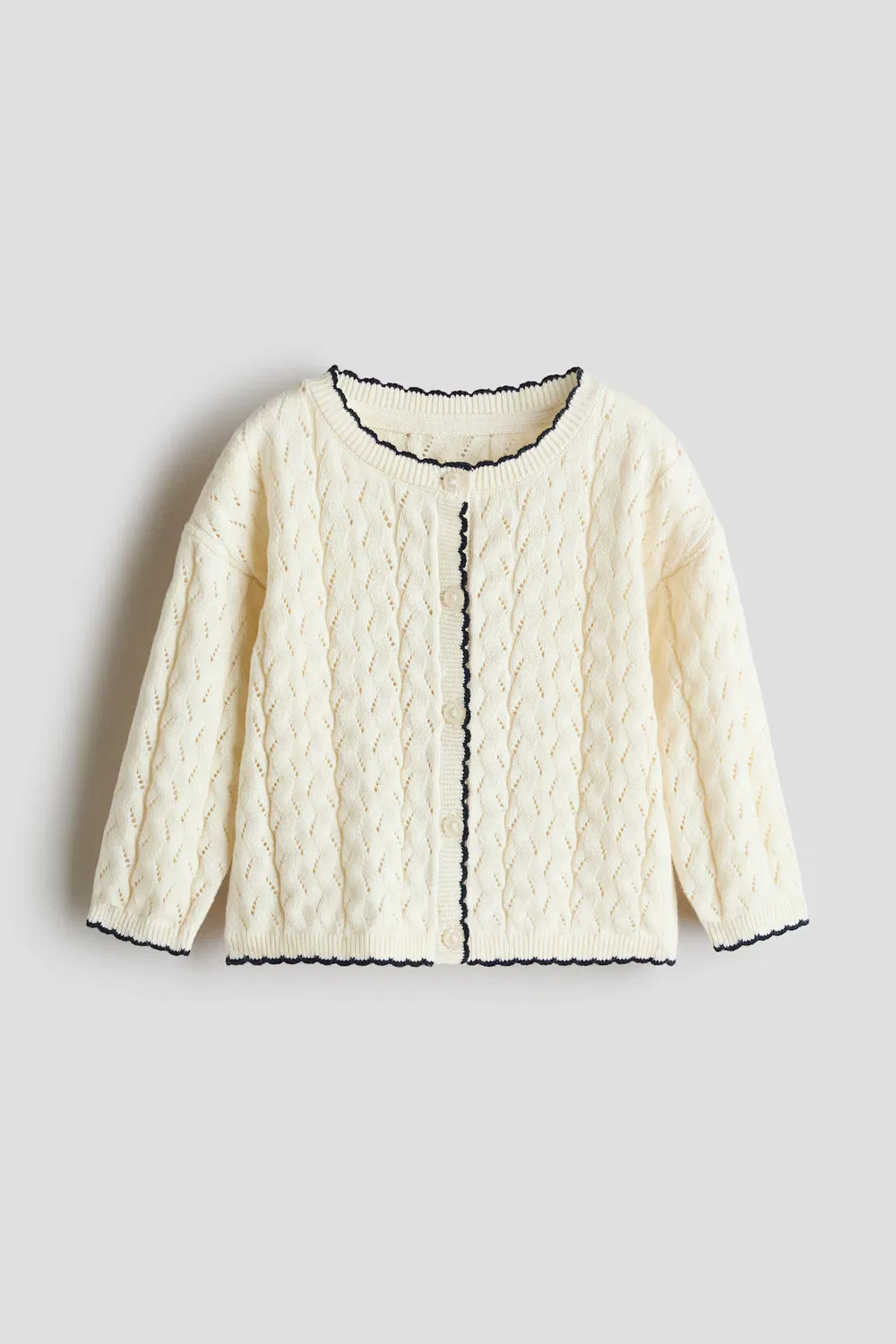 Кардиган из ажурной вязки H&M, Cremefarben