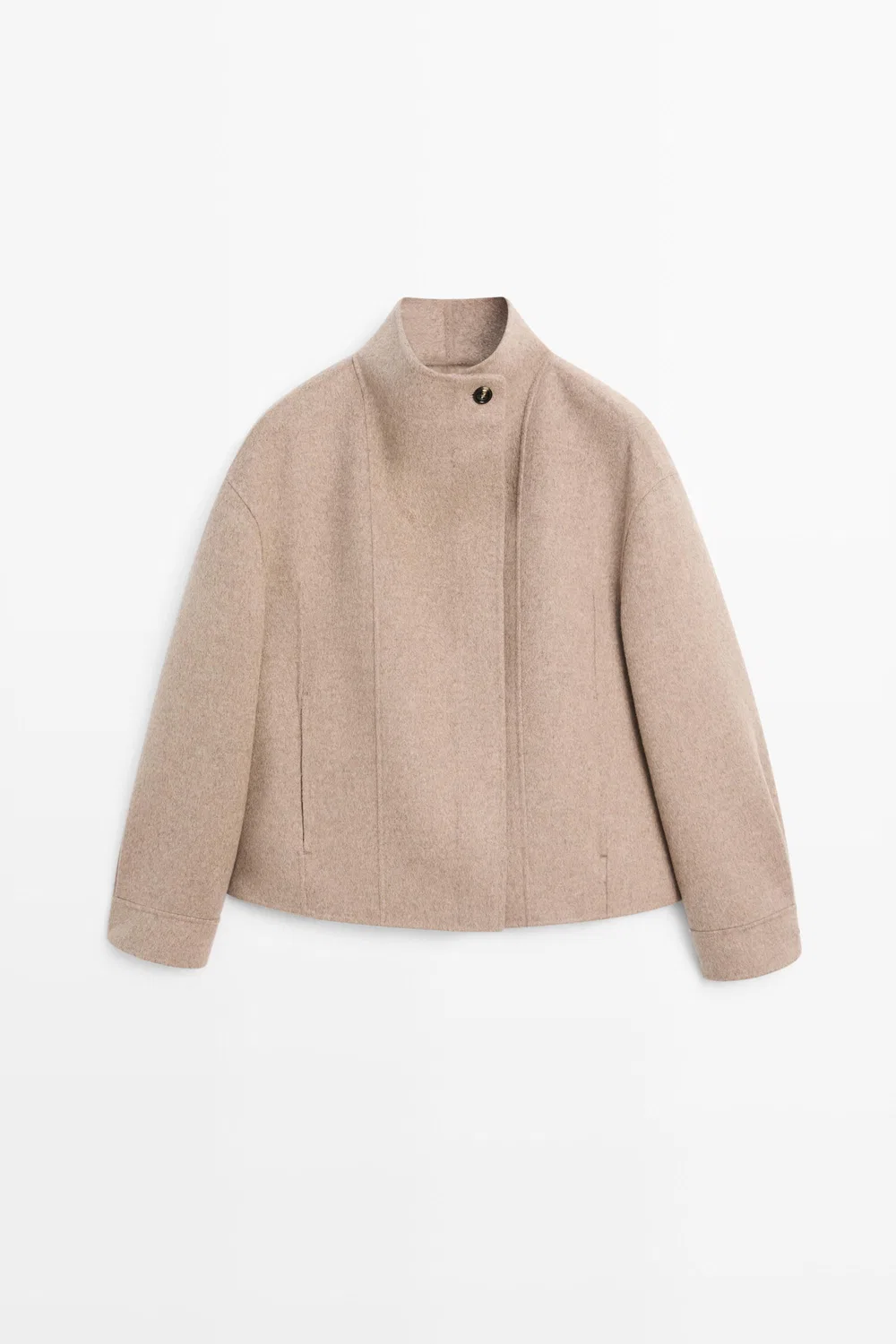 Куртка Massimo Dutti, короткая из шерстяной смеси, серо-коричневый — фото 2