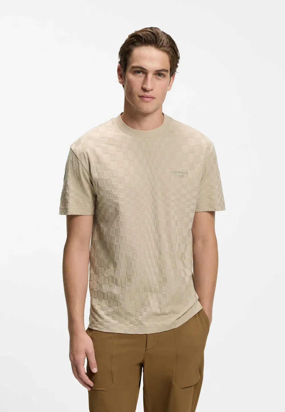 Футболка с принтом Boss, Open Beige Nineteen
