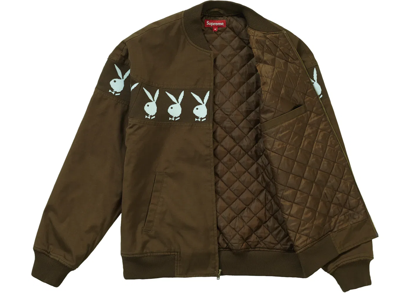 Мужская куртка-бомбер Supreme Playboy Jacket, Brown — фото 2