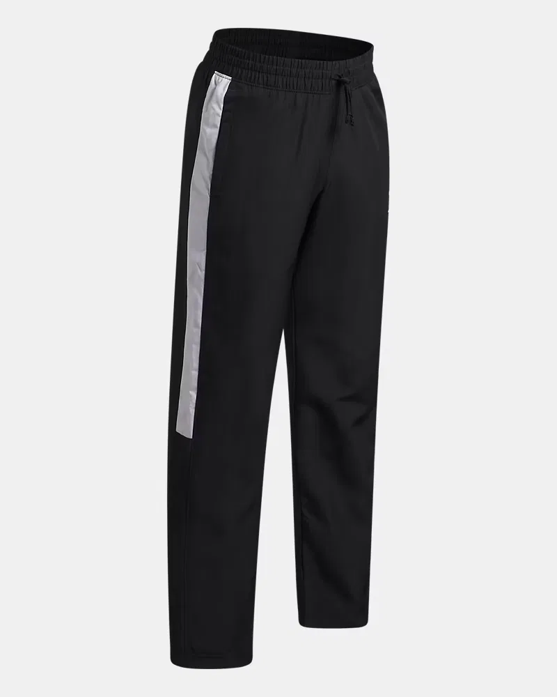 Штаны детские 63,5 см водоотталкивающие UA Rival Woven UnderArmour, Black/White — фото 3