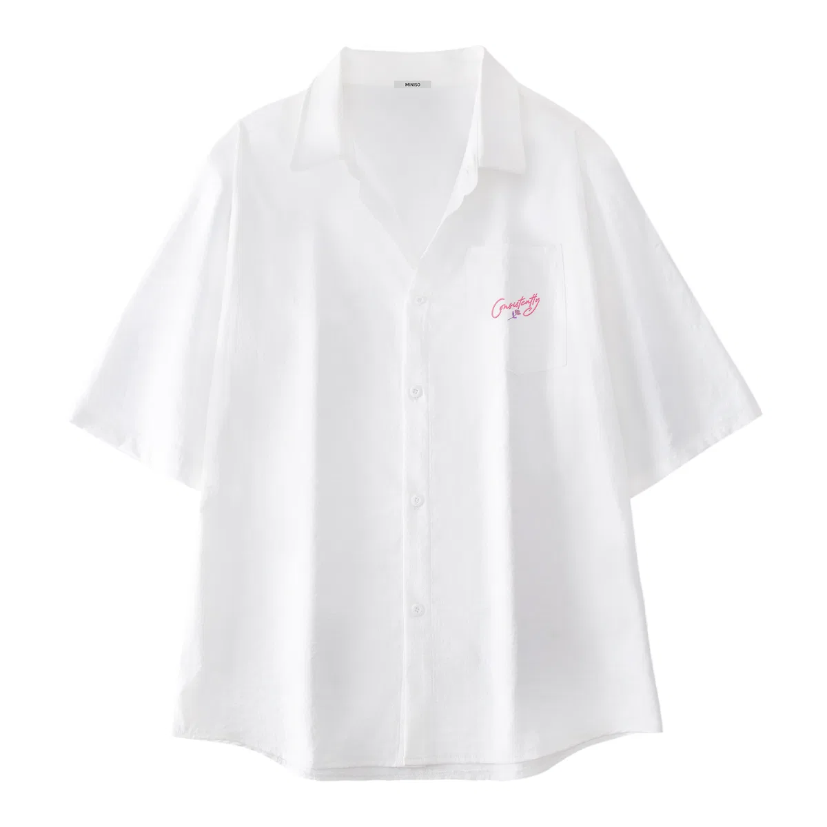 Детская рубашка с воротником MINISO, Khaki (Y Plaid Cross Chest Badge) — фото 4