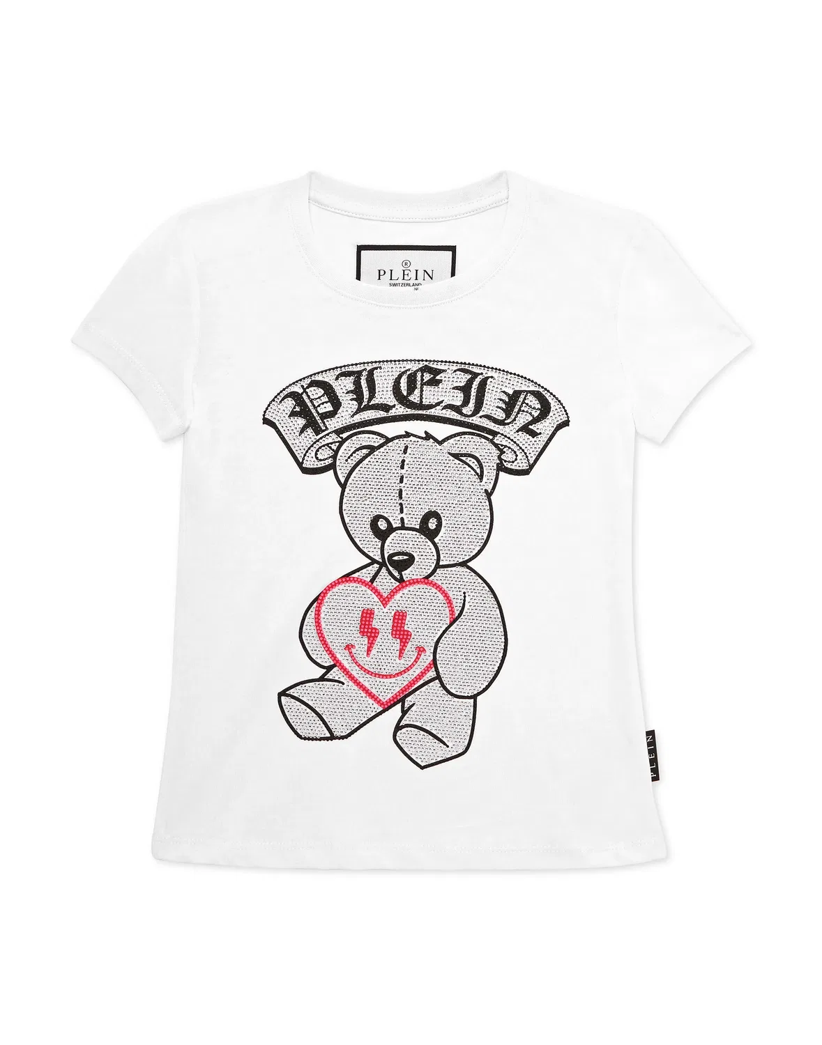 Детская футболка для девочек с принтом медвежонка и кристаллами T-Shirt Sexy Pure Teddy Bear PHILIPP PLEIN, White