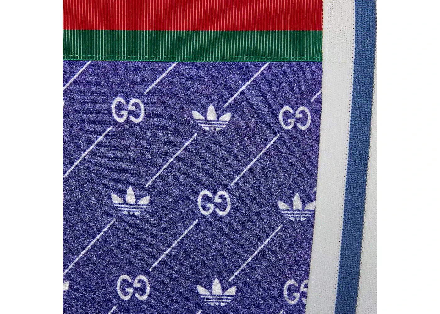 Мужские спортивные штаны с принтом Logo Gucci x Adidas, Синий — фото 2