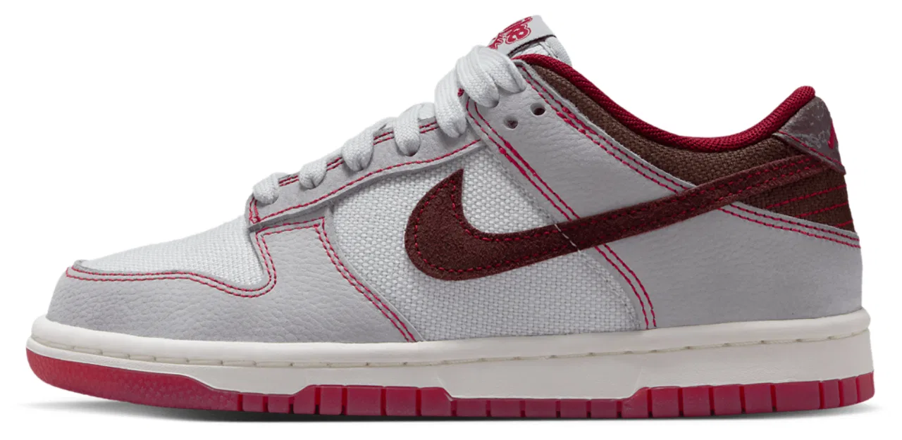 Кроссовки для мальчиков Nike Dunk Low Lv8 1, цвет Burgundy Crush/Wolf Grey/Pure Platinum — фото 2