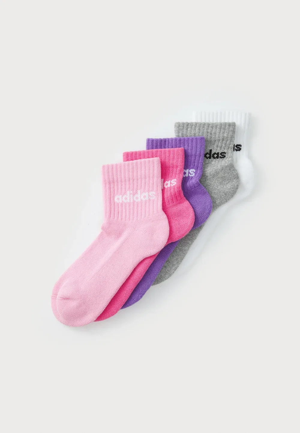 Унисекс, набор из 5 спортивных носков Adidas Performance, True Pink/Pink Fusion/Violet Fusion/Medium Grey Heather