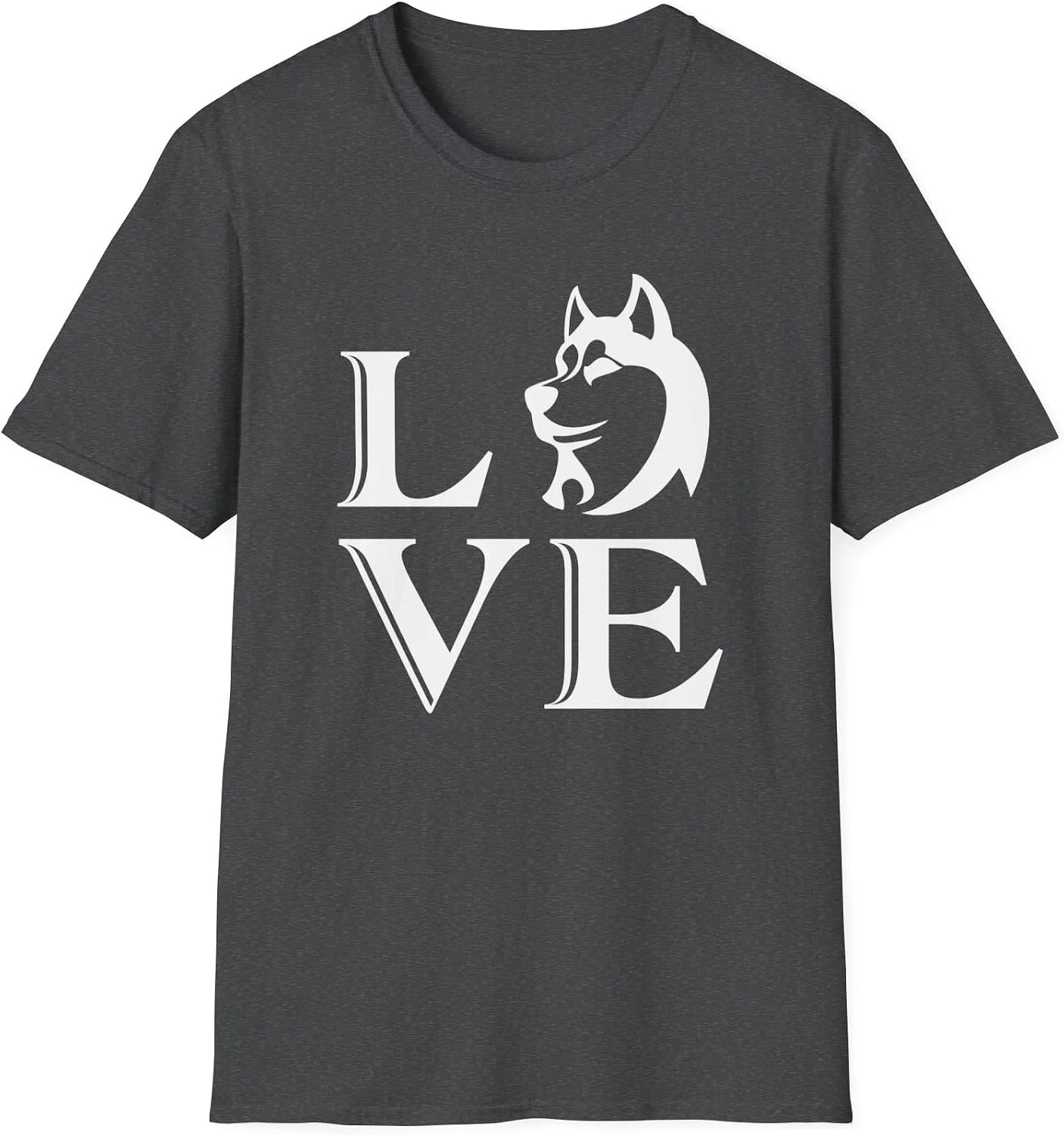 Мужская футболка с принтом Dog Love Gildan 64000, Dark Heather