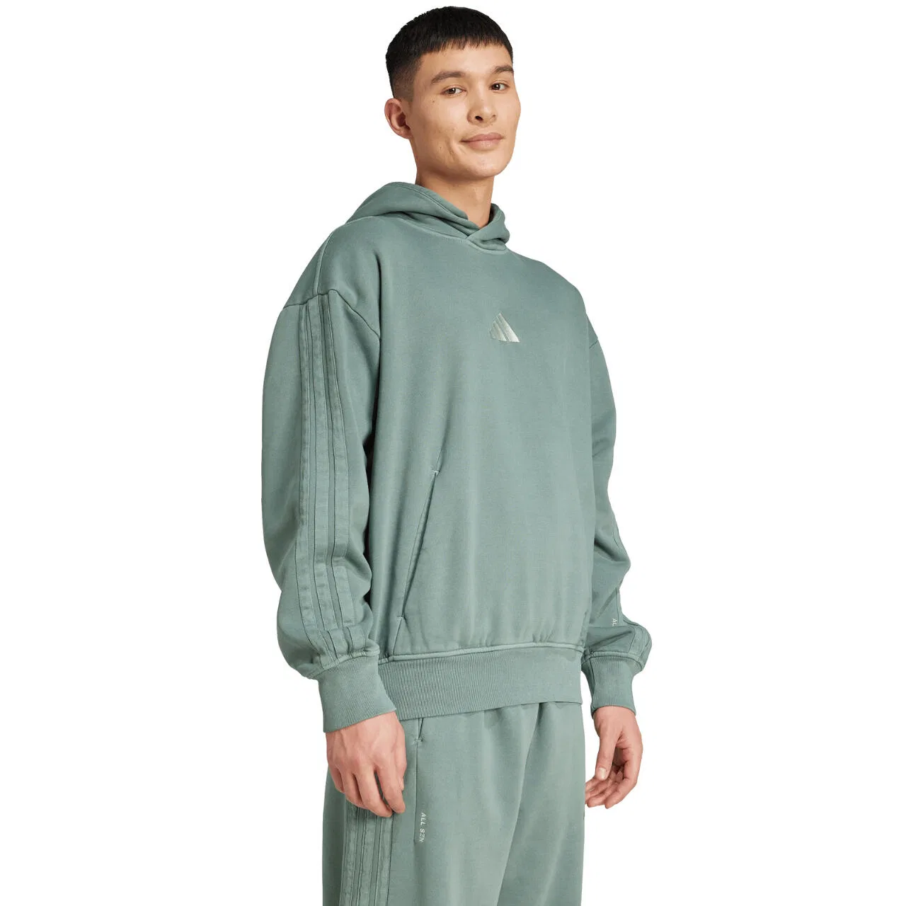 Мужской свитшот с флисом Adidas A SZN W, Grun — фото 4