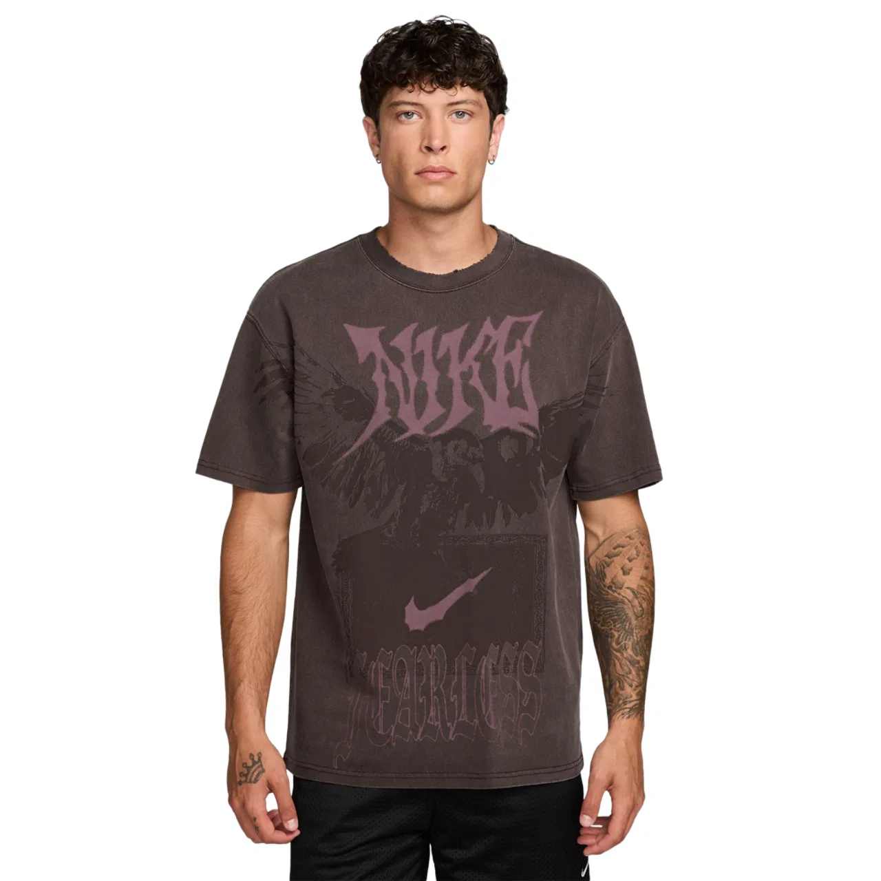Мужская футболка Loose FC F2 Nike, коричневый/розовый