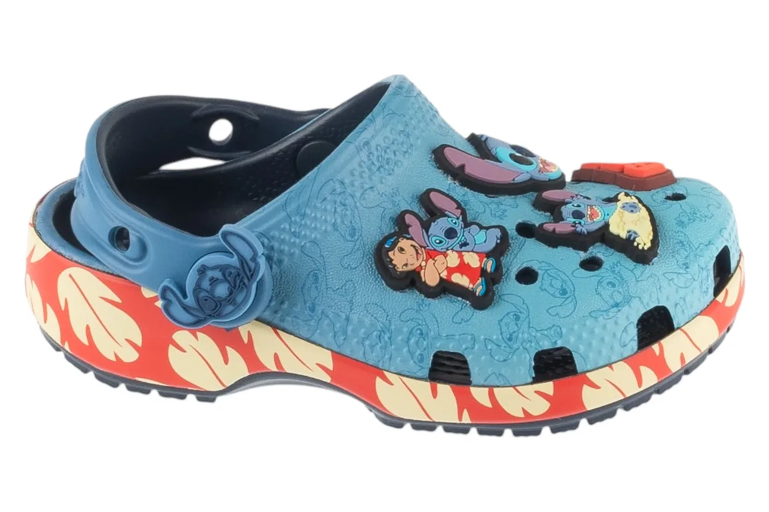 Сабо с принтом Stitch Crocs, синий