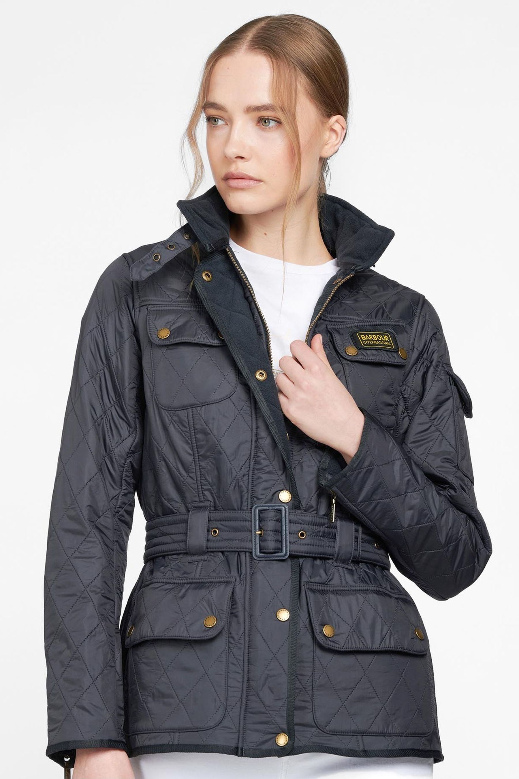 

Синяя стеганая флисовая куртка Barbour International, синий