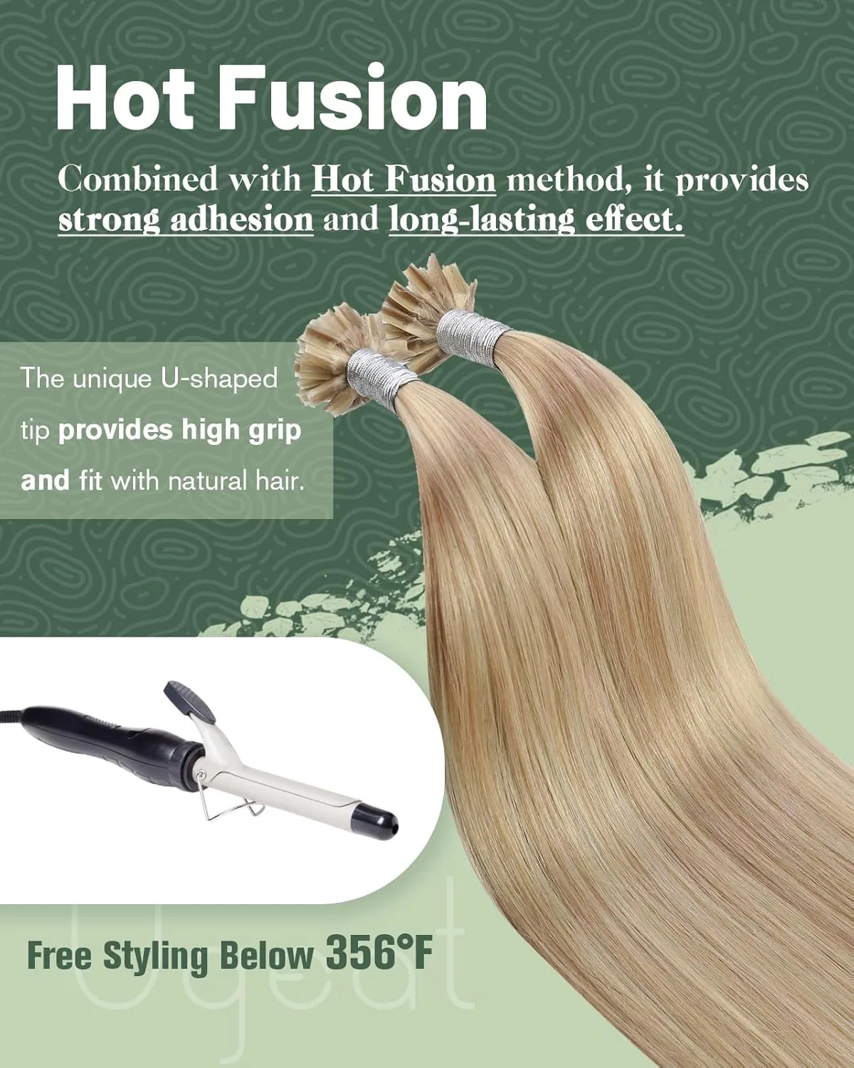Наращивание волос Ugeat Bonding Extensions Real Hair U-Tip, 35 см, 50 прядей Ugeat — фото 4