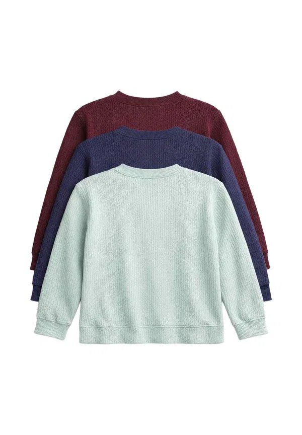 Джемпер из хлопка, 3 шт, Marks & Spencer, Burgundy, бордовый — фото 2