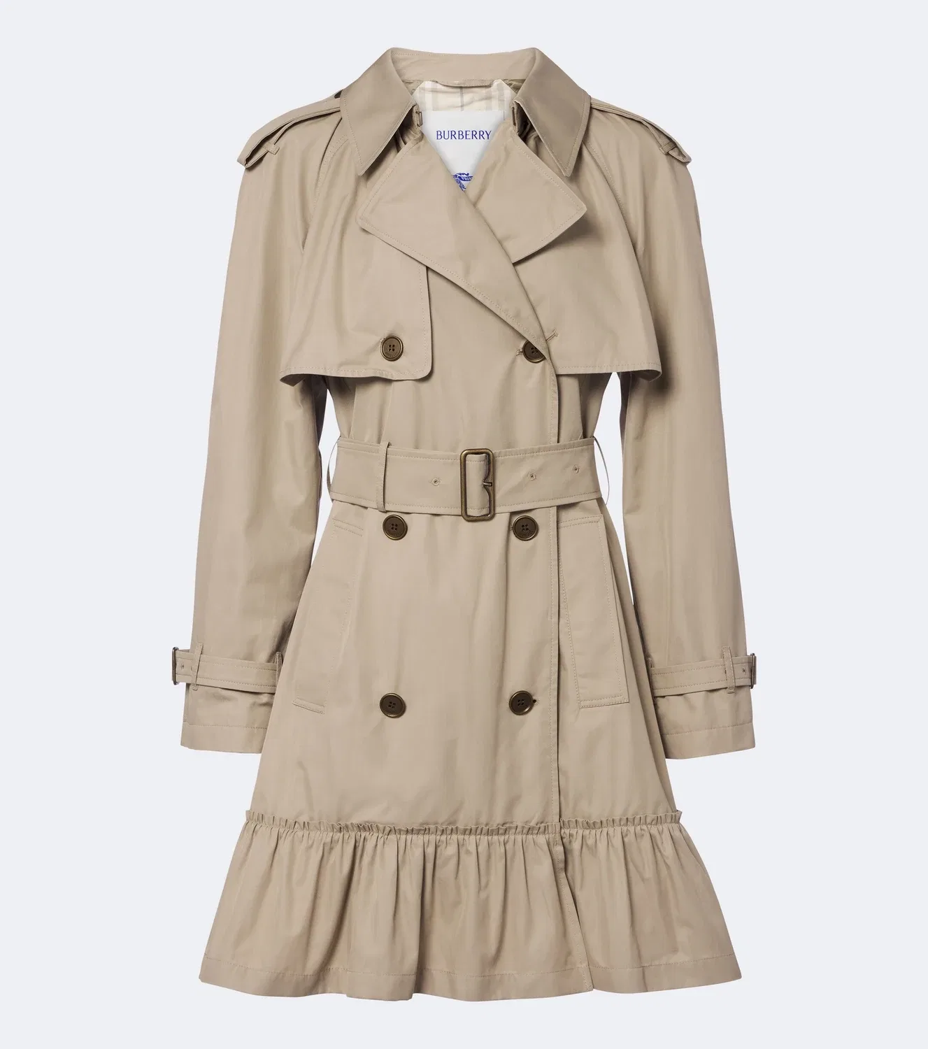 Тренч из хлопкового габардина Tillydrine Burberry, бежевый
