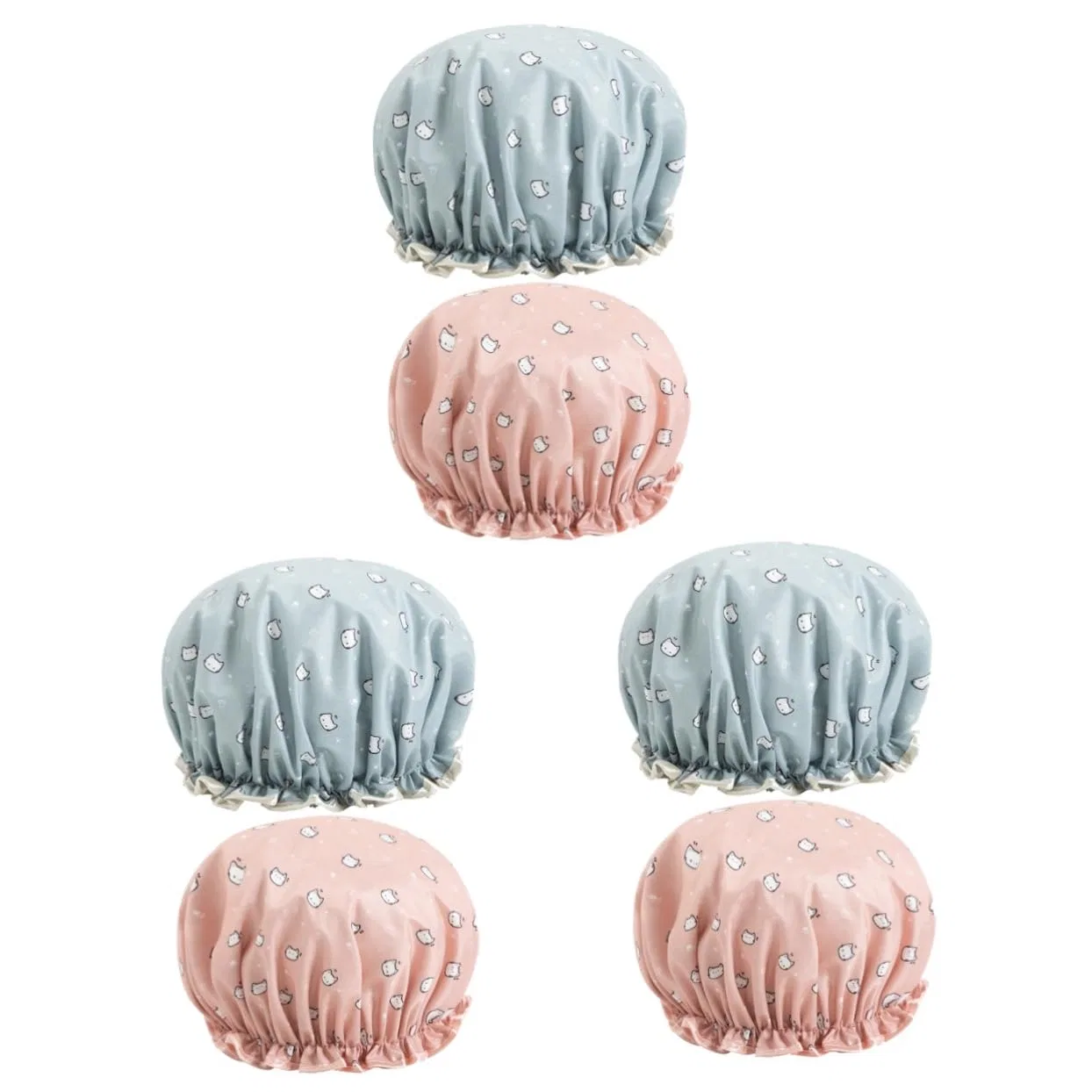 Двойные водонепроницаемые шапочки для душа, POPETPOP, 6 шт, 27x11x3 см, Blue