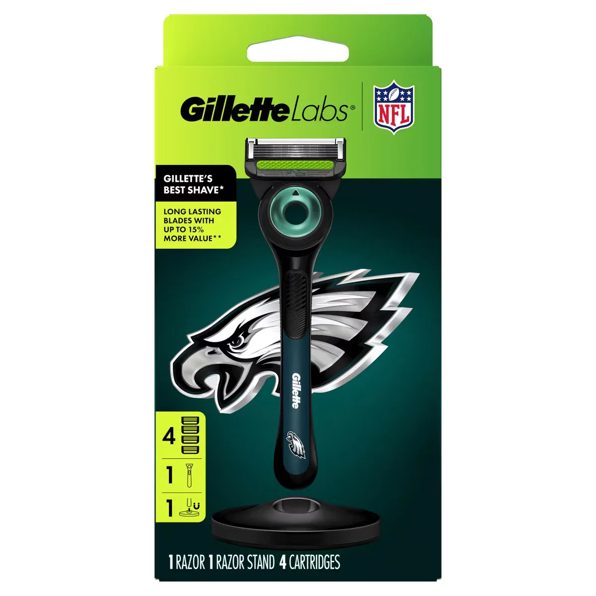 Бритвенный станок мужской с 5 лезвиями и магнитной подставкой Philadelphia Eagles Gillette — фото 2