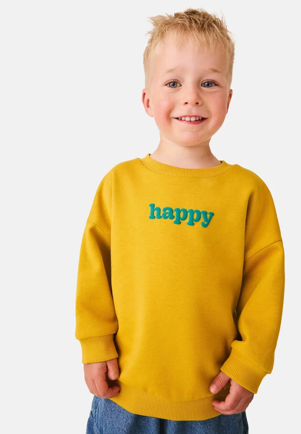 Свитшот с круглым вырезом и принтом, стандартного кроя Next, Ochre Yellow