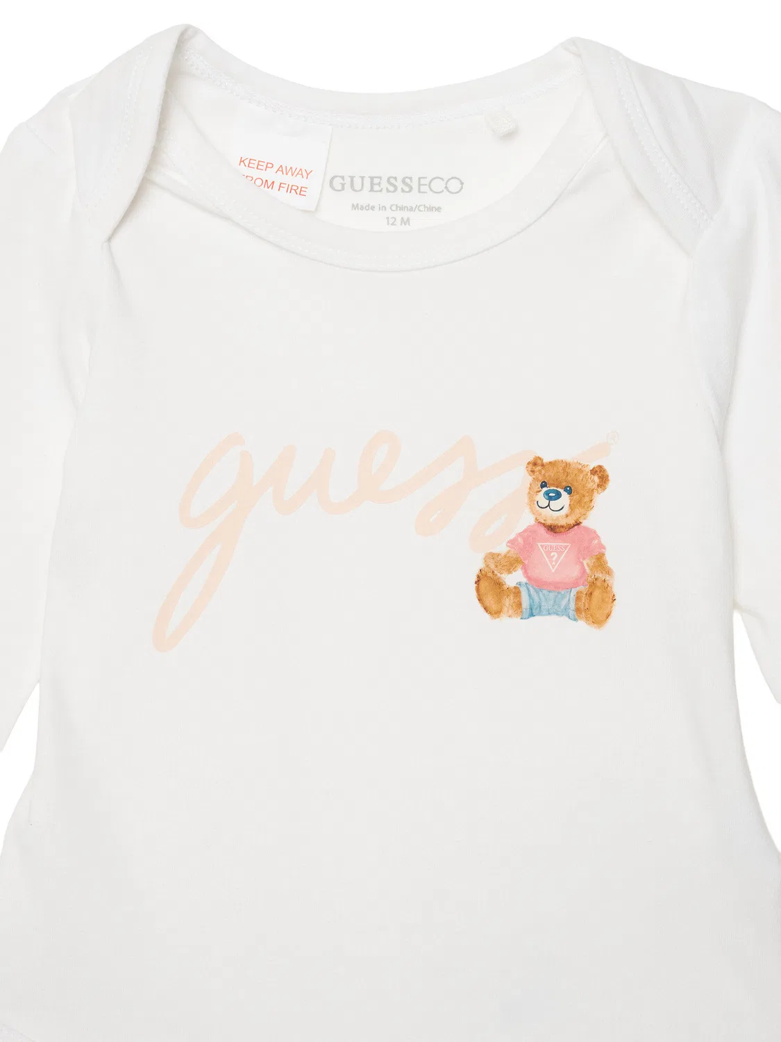 Комплект из толстовки, боди и спортивных штанов стандартного кроя для девочки Guess, светло-розовый — фото 4