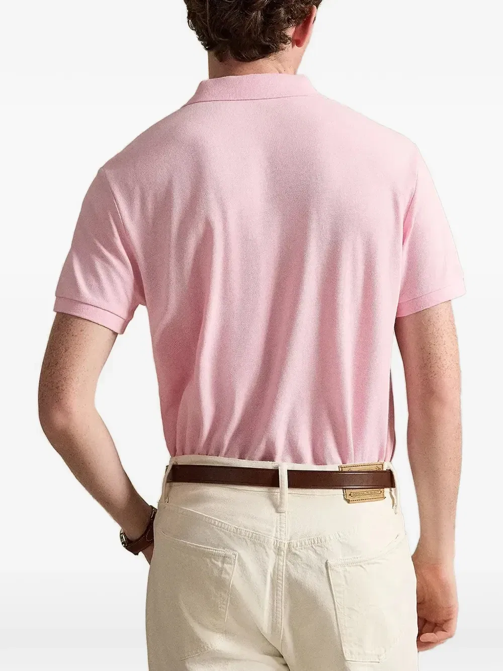 Рубашка-поло из пике с вышитым логотипом Polo Ralph Lauren, розовый — фото 3